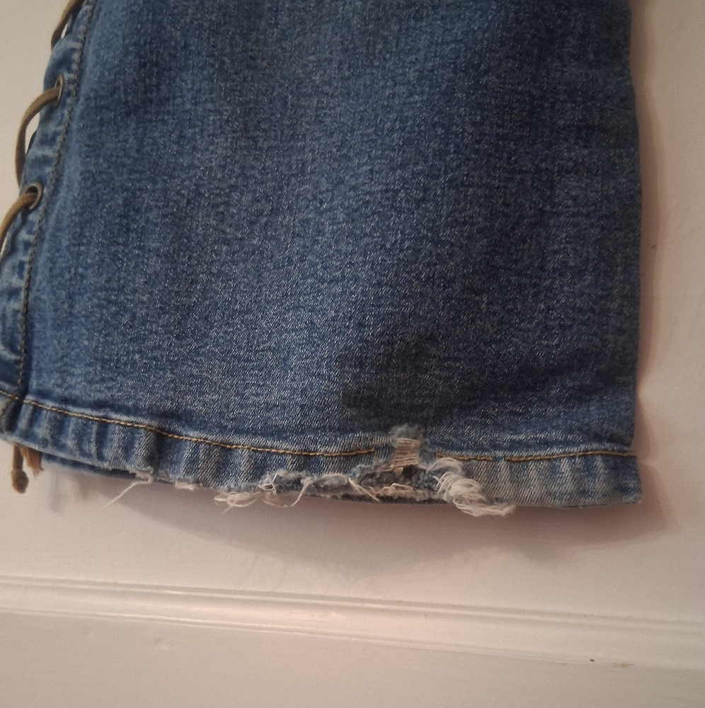 Rare Mudd Denim Lace-Up Wide Leg Jeans - Picture 11 of 11